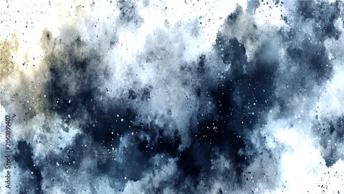 Εκτύπωση καμβά Abstract explosion of dark blue and white powder or smoke against a light backdrop, creating dynamic texture and movement