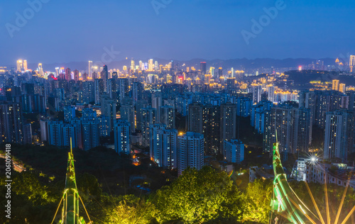 Chongqing city at sunset