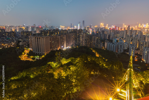 Chongqing city at sunset