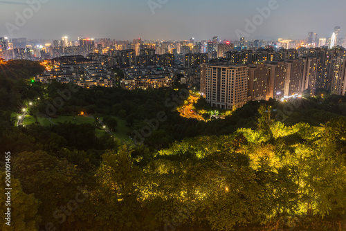 Chongqing city at sunset