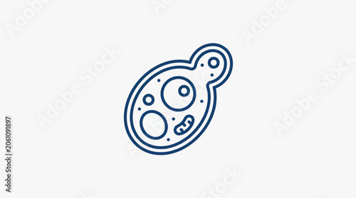 Tableau sur toile Microscopic view of a single yeast cell with internal structures.