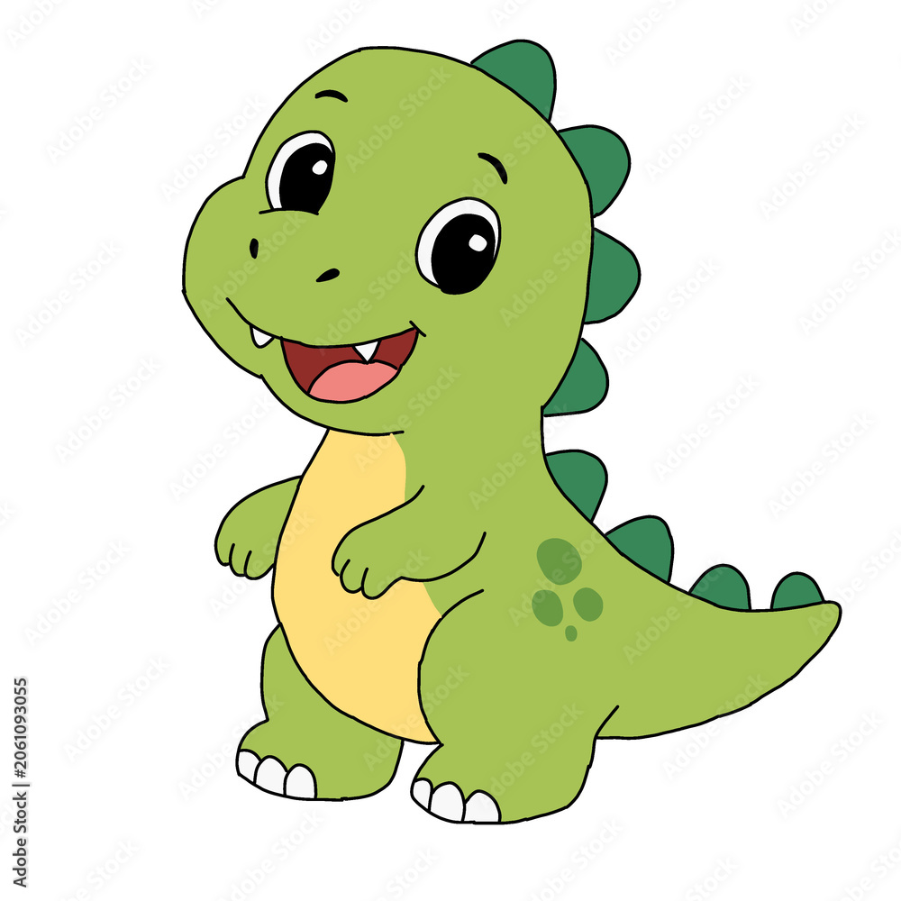 Fototapeta premium Cute green dino