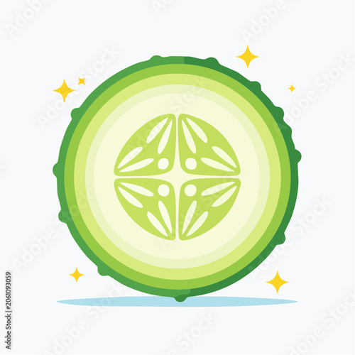 Fresh Cucumber Slice Icon