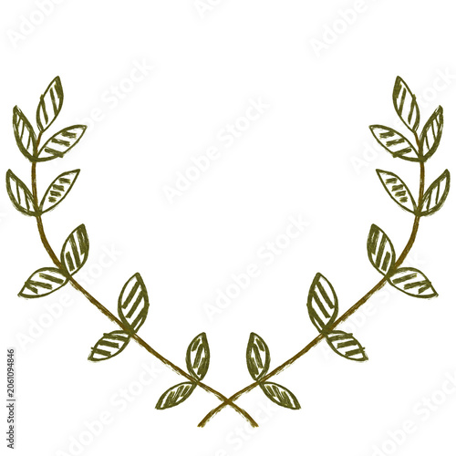 Handdrawn Floral Wreath Illustration