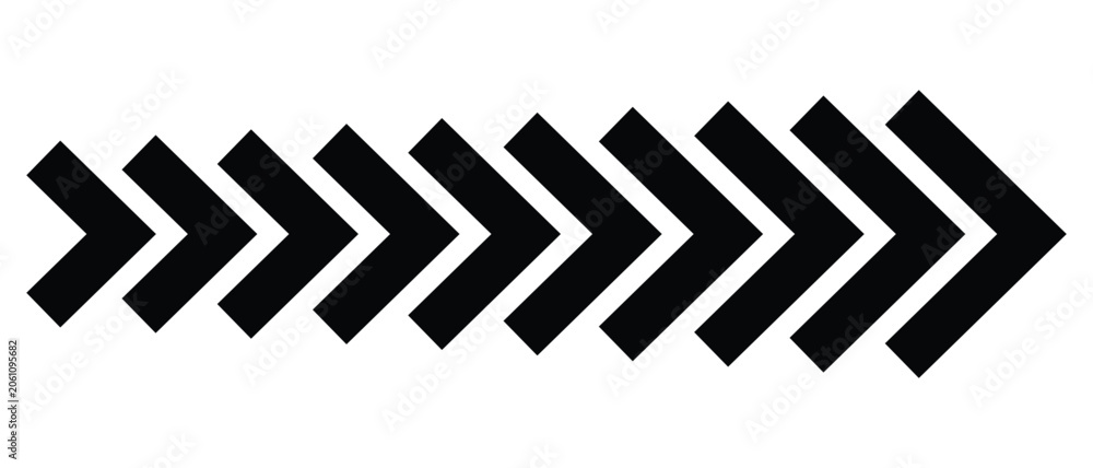 Fototapeta premium Arrow icons on white background. Moving arrow vector for logo, app, and web site design. Vector illustration.