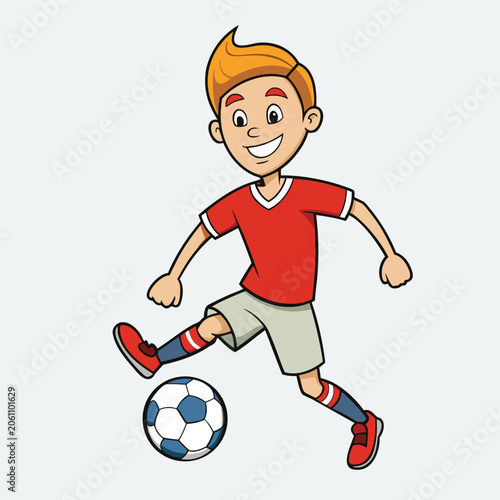 design logo vector cartoon character soccer player