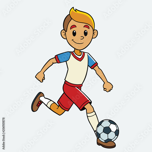 design logo vector cartoon character soccer player