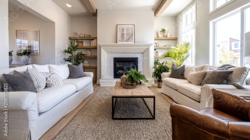 Modern, light-filled living room