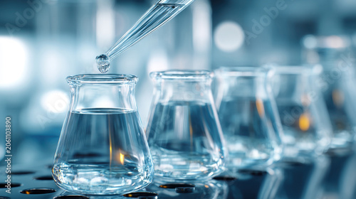 Dropping liquid in glass containers