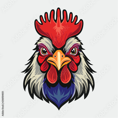 Rooster Head Illustration