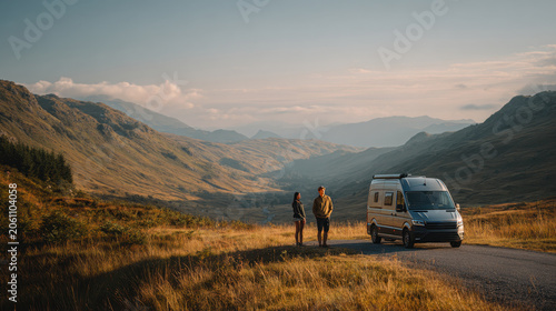 Couple loves outdoor van time