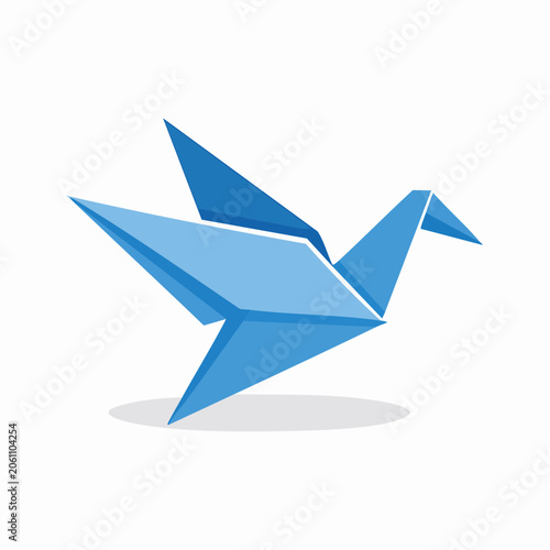 Blue Origami Crane Bird