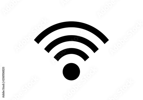 Black wireless signal WiFi icon representing internet connectivity.