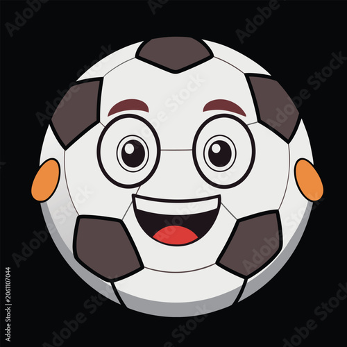 design logo vector cartoon character soccer ball