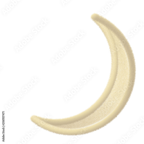 Abstract furry crescent moon icon