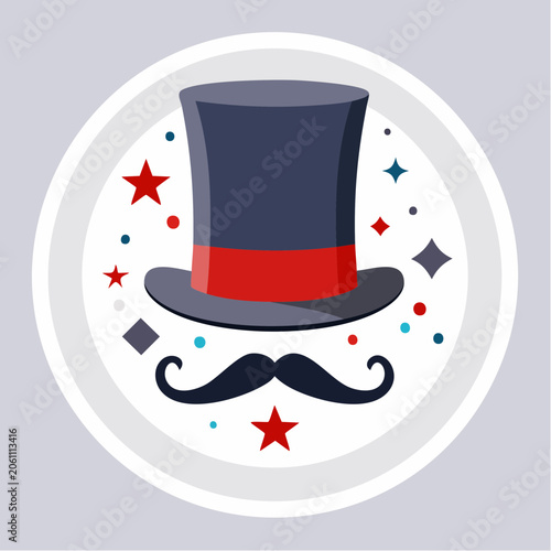 Top Hat and Mustache Icon