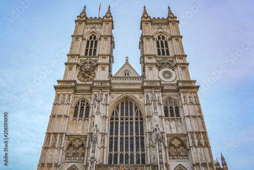 Photography Front facade of Westminster Abbey in London, United Kingdom