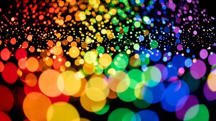 Rainbow Bokeh Light Orbs Abstract Background Pride Month Colorful Festival Celebration Glow