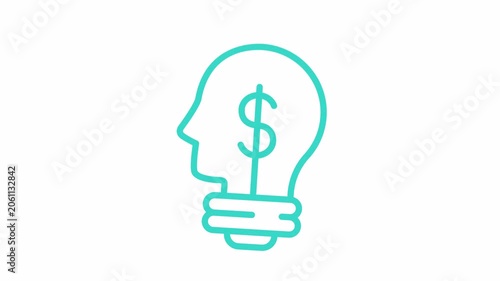 Business Idea Animation with Alpha Channel 4K Seamless Loop Creative Thinking Concept