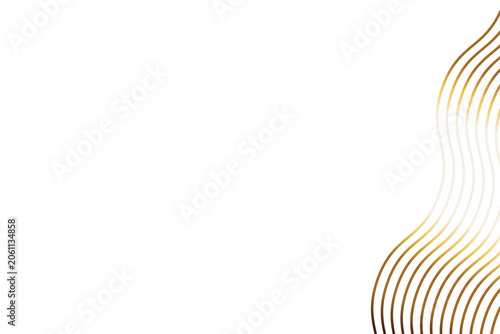 Elegant Abstract Golden Wavy Lines on transparent Background with Copy Space