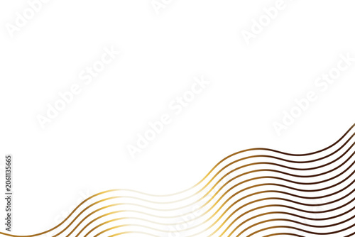 Elegant transparent Background with Abstract Golden Wavy Lines, Luxury Minimalist Design for Presentation and Branding