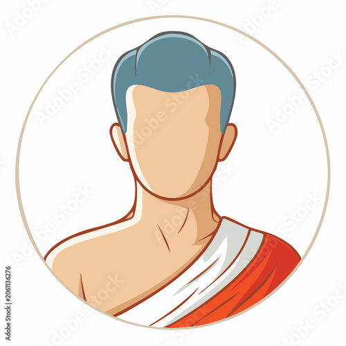 Stylized Avatar of a Person in Traditional Robes