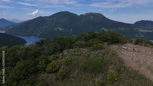 箱根・芦ノ湖と駒ヶ岳（空撮） - 神奈川県足柄郡 , 日本