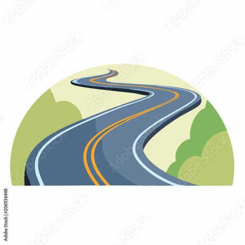 Winding Road Illustration