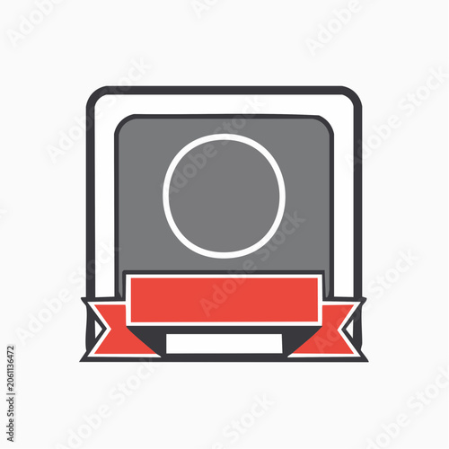 Abstract Badge with Circle and Ribbon