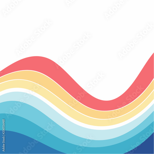 Abstract Wavy Lines with Pastel Colors