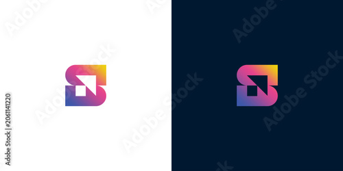 Foto Abstract letter S logo featuring a modern gradient flow, combining forward motio