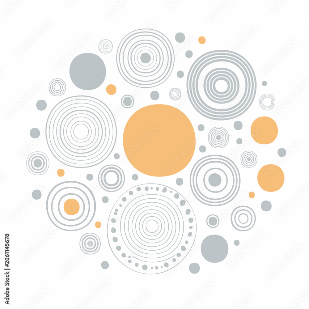 Fototapeta premium Abstract Circle Pattern with Orange and Gray Colors