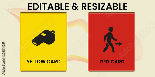 Valokuva Red and yellow penalty cards flat