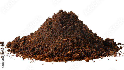 Tableau sur toile Pile of dark brown soil with visible texture and small debris