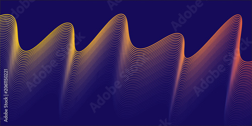 Wave background. Grid. An array with dynamic Big data. Gradient colour. 3D grid surface. Grid surface. Dynamic particle flow.