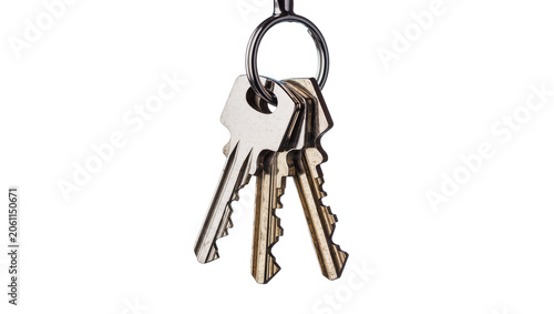 Konstfotografi Set of three metal keys on a ring