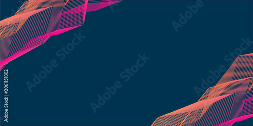 Wave background. Grid. An array with dynamic Big data. Gradient colour. 3D grid surface. Grid surface. Dynamic particle flow.