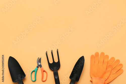 Tools for gardening on oran...