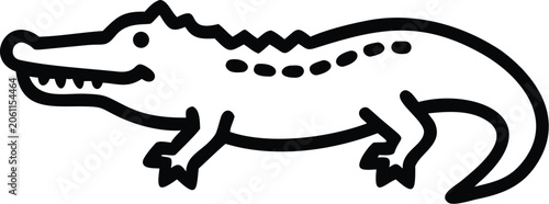 Fotografie Black and white caiman reptile animal