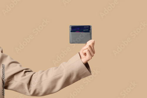 Female hand with credit car...