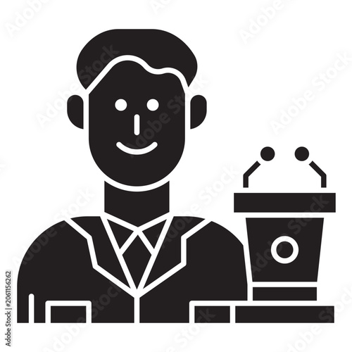 Politician Vector Glyph Icon Design