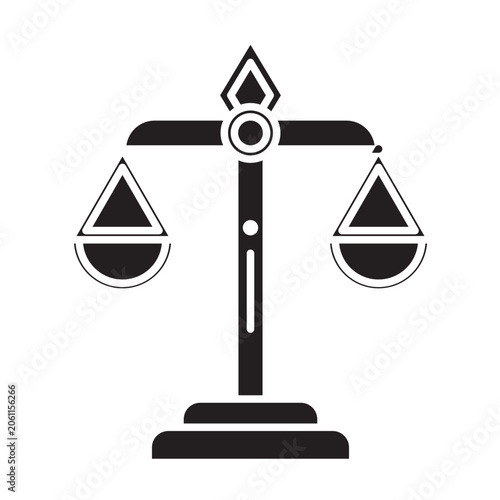Justice Scale Vector Glyph Icon Design