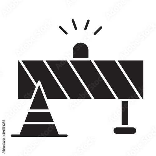 Barricade Vector Glyph Icon Design