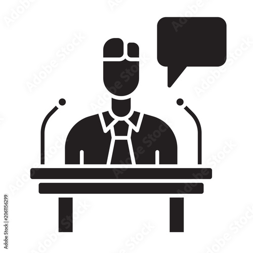 Speech Vector Glyph Icon Design