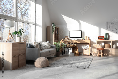 Interior of light office wi...