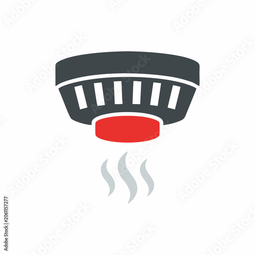 Modern Smoke Detector and Fire Alarm Icon for Home Safety and Emergency Warning