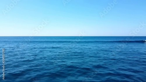 Panoramic view of blue sea and waves, blue sea waves surging
