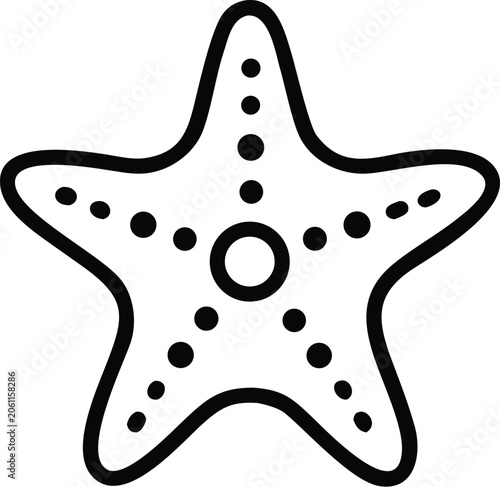 Slika na platnu Black and white minimalist starfish animal marine ocean