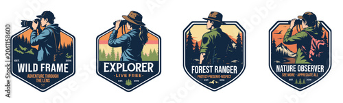 Foto Outdoor Wildlife Observation Silhouette Bundle, Photographer Ranger Hunter Track