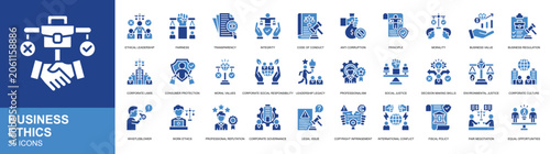 Obraz na płótnie Business Ethics icon set collection